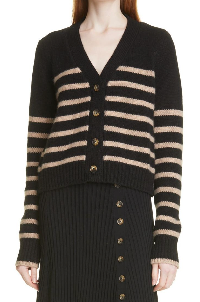La Ligne Mini Marin Striped V Neck Cardigan size XL