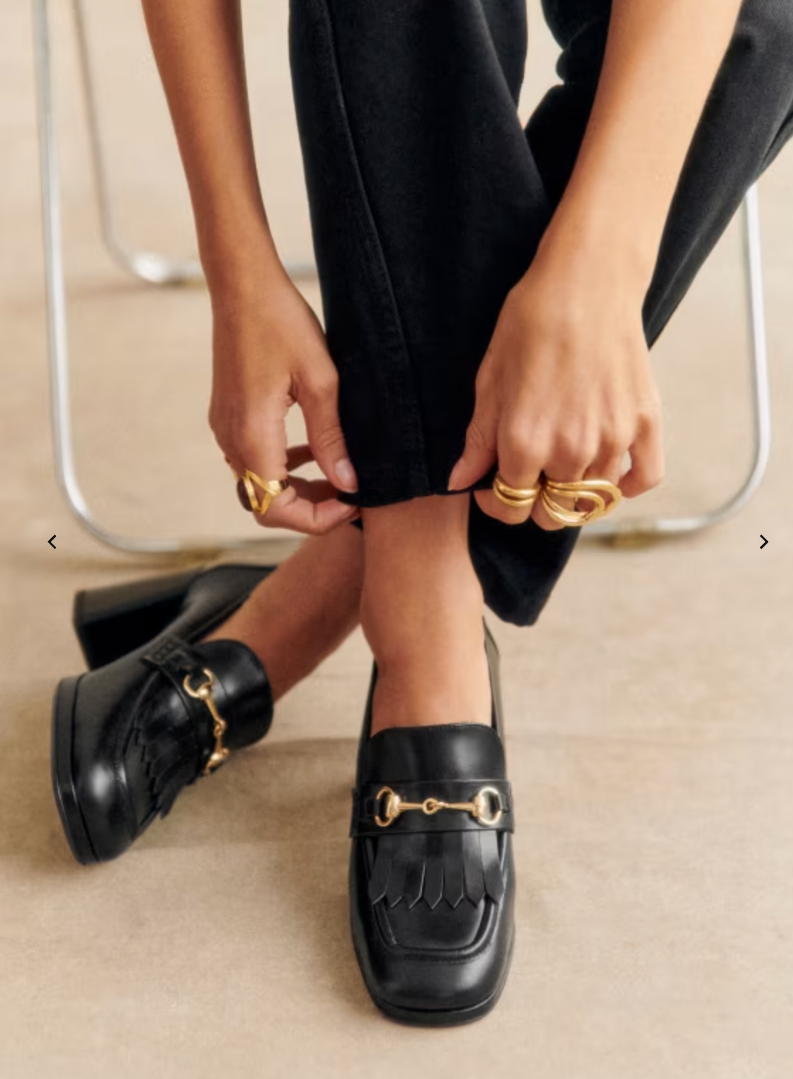 Sezane Julianne Loafers in Glossy Black size 39 - us 8