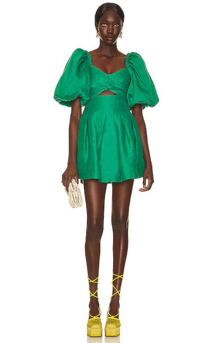 Aje Dusk Knot Puff Sleeve Mini Dress size 4