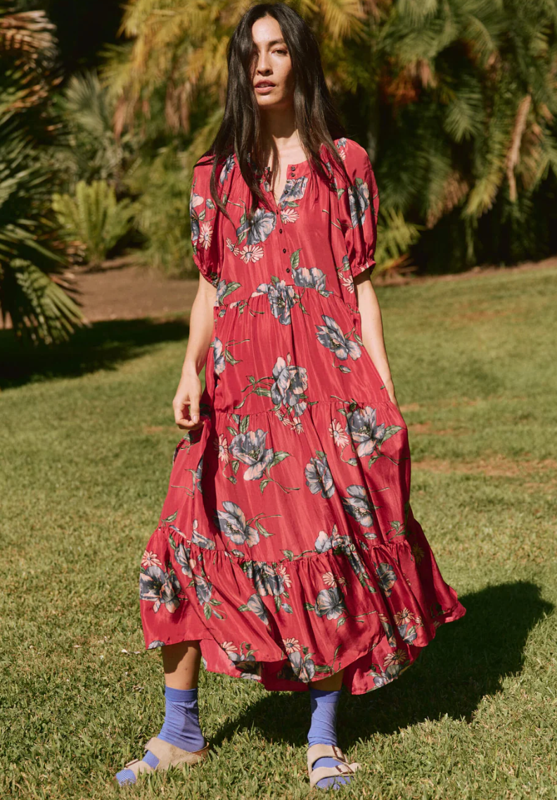 The Great The Afternoon Dress in Silk Garden Pasture Floral size XS
