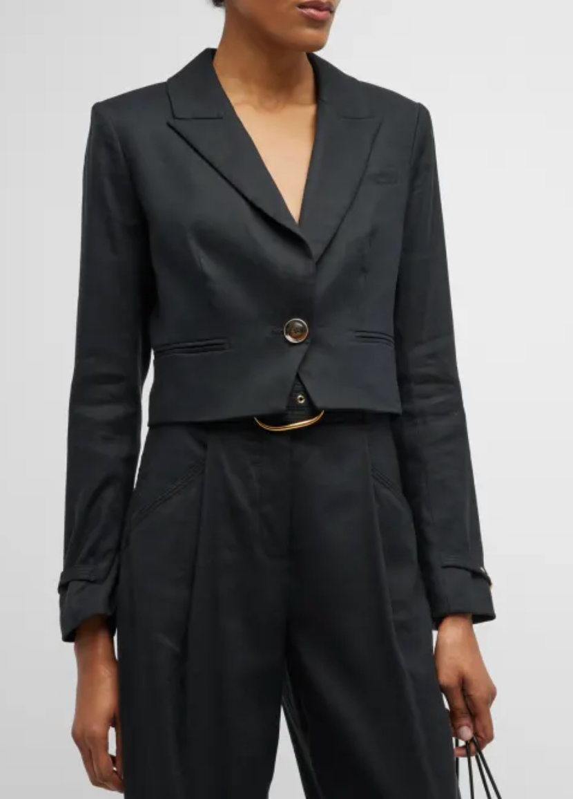 Veronica Beard Girard Cropped Linen Blazer Jacket size 10