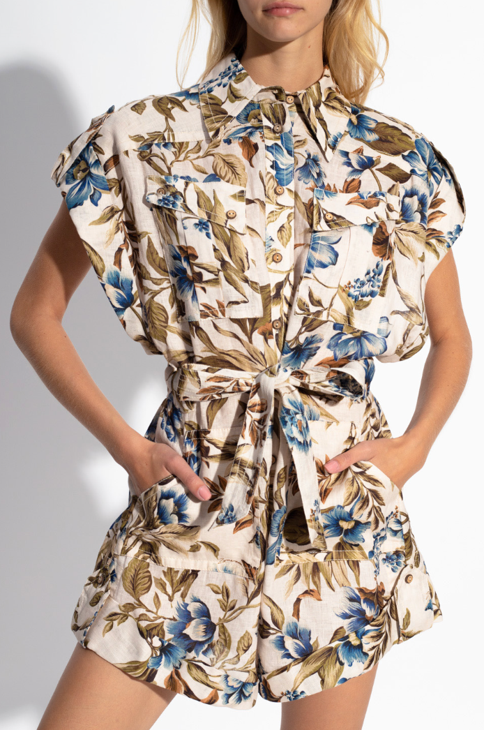 Zimmermann Aliane Roll Cuff Playsuit size US 8