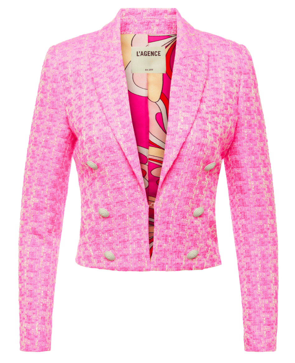 L'Agence Inez Tweed Cropped Jacket size 10
