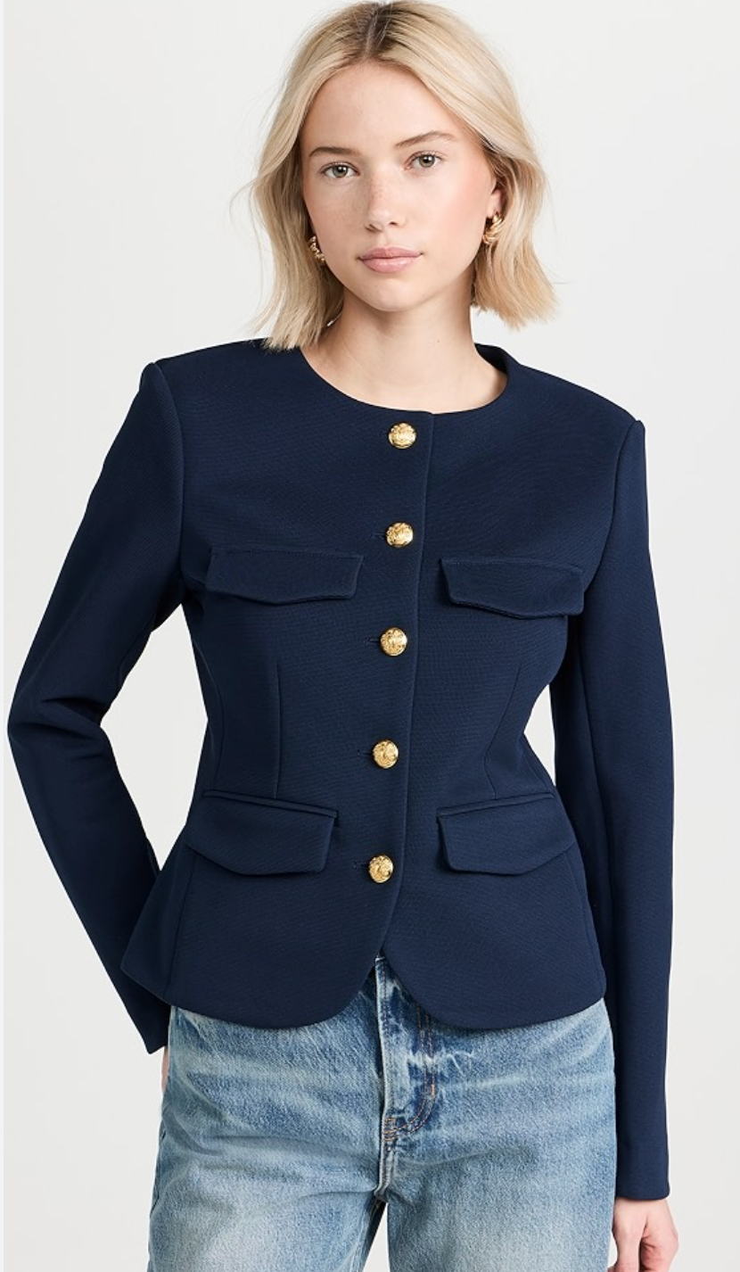Veronica Beard Kensington Knit Blue Jacket size L