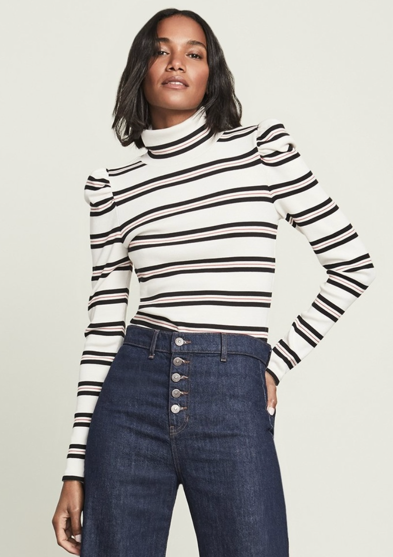 Veronica Beard Cedar Striped Turtleneck Top size XS