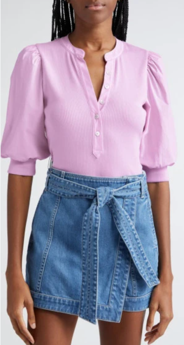Veronica Beard Coralee Top in Barely Orchid size L