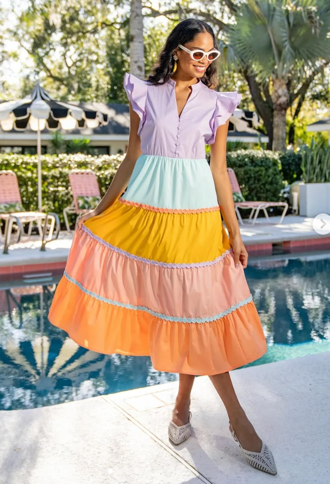 Crosby by Mollie Burch Sherbet Colorblock Kemble Dress size XS