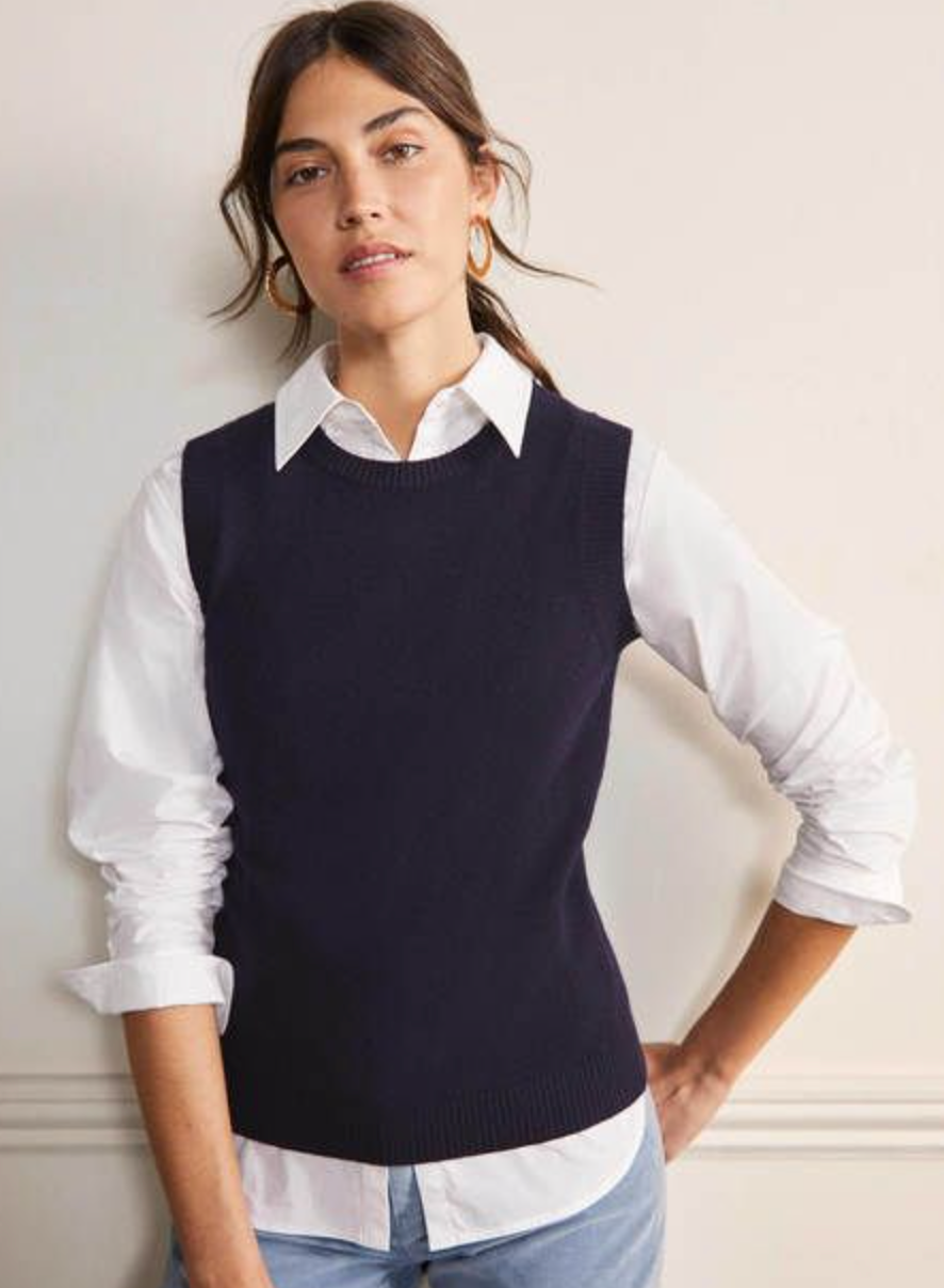 Boden Cashmere Knitted Sweater Vest size S
