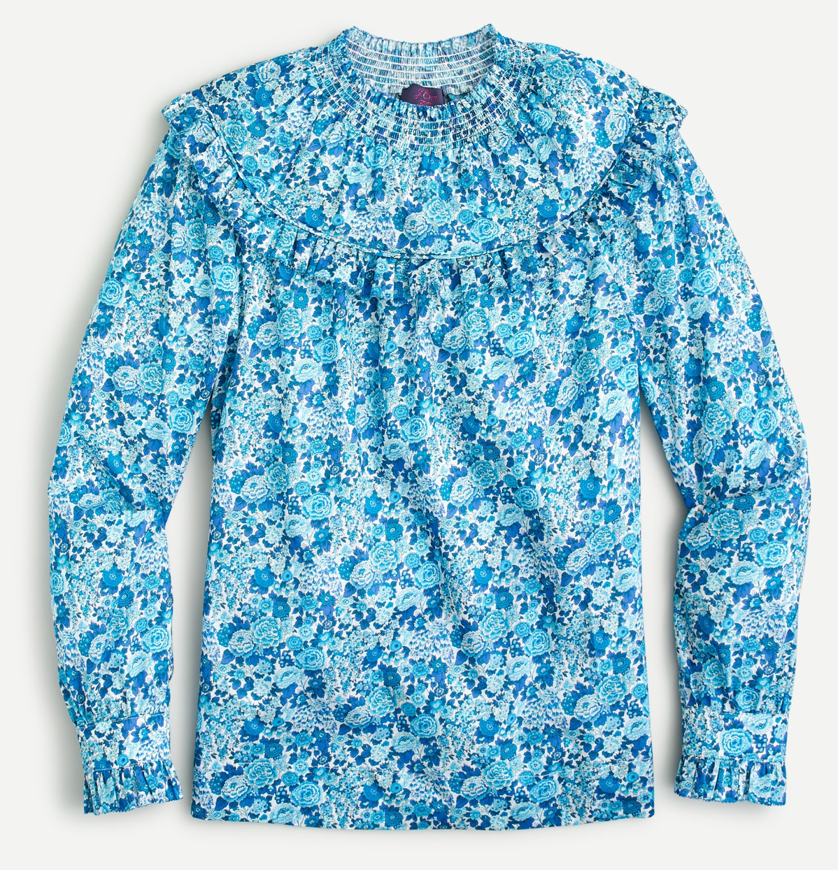 J. Crew Smocked Popover Top in Liberty Elysian Day floral size XXS