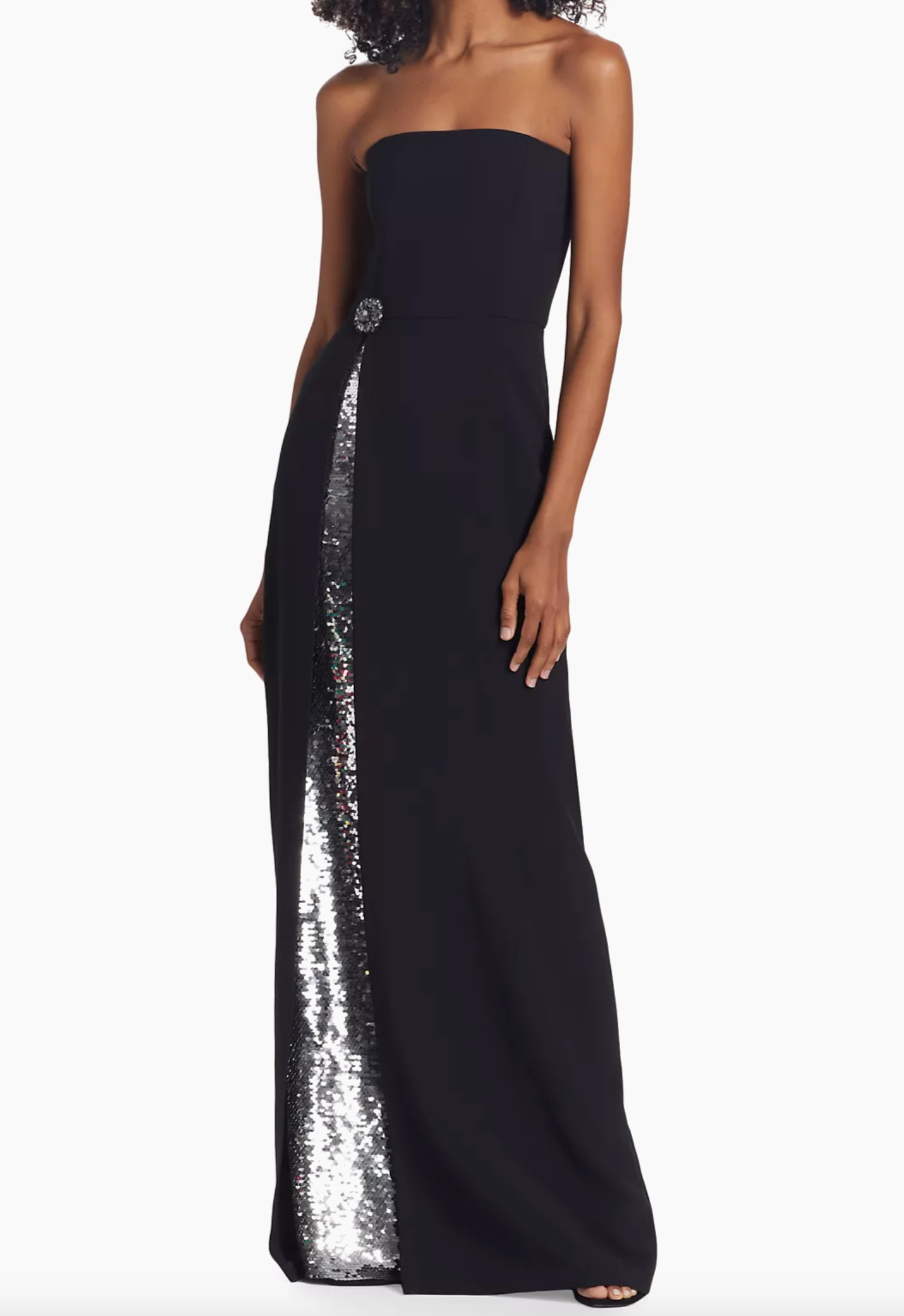Sachin and Babi Ivy Crepe & Sequin Strapless Gown size 4