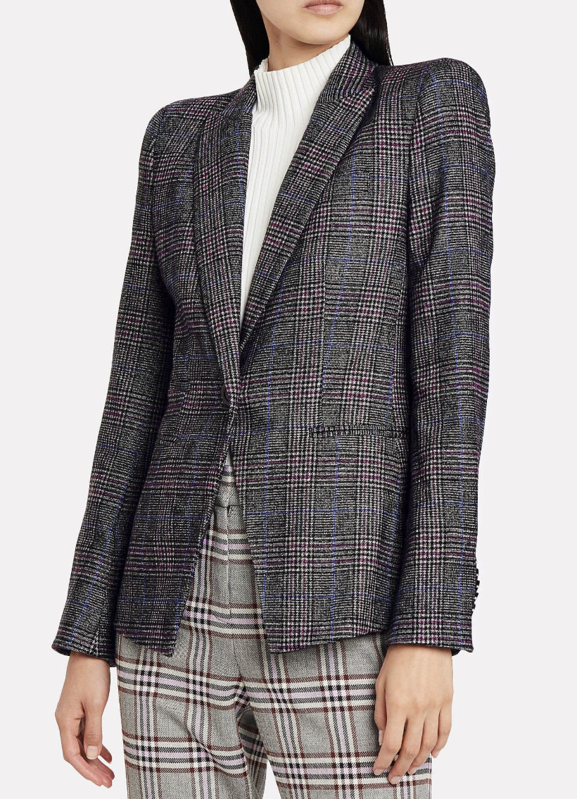 Veronica Beard Brock Plaid Dickey Blazer size 8