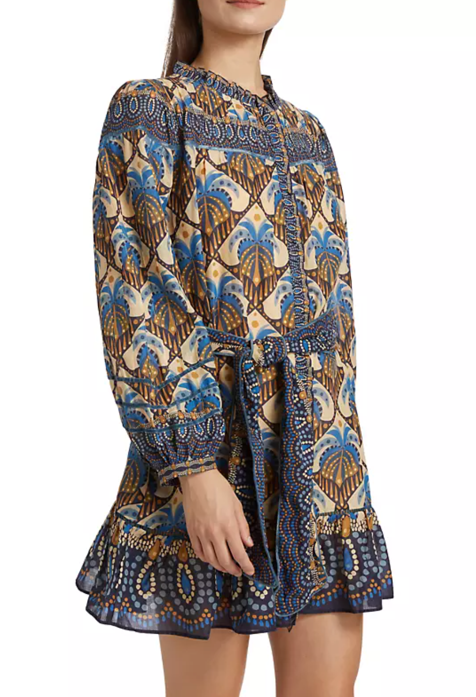 Farm Rio Cocopalm Geometric Belted Mini dress size S