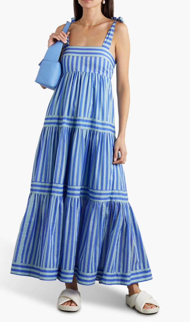 Zimmermann Striped Cotton-Voile Maxi Dress size US 4