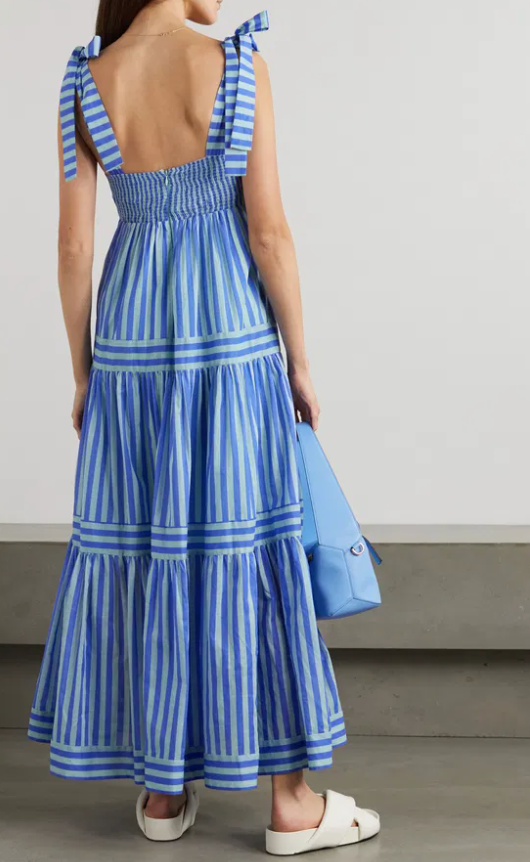 Zimmermann Striped Cotton-Voile Maxi Dress size US 4