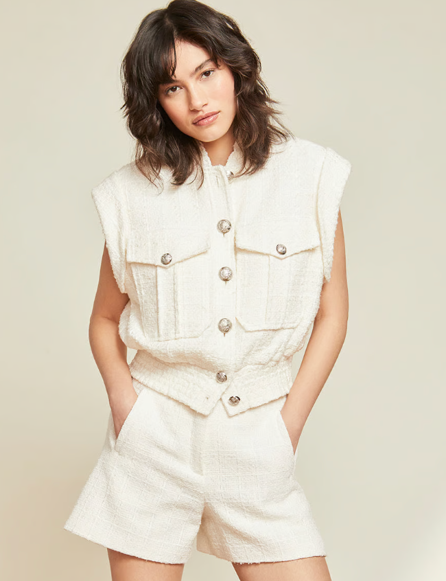 Veronica Beard Anastasia Tweed Vest size L
