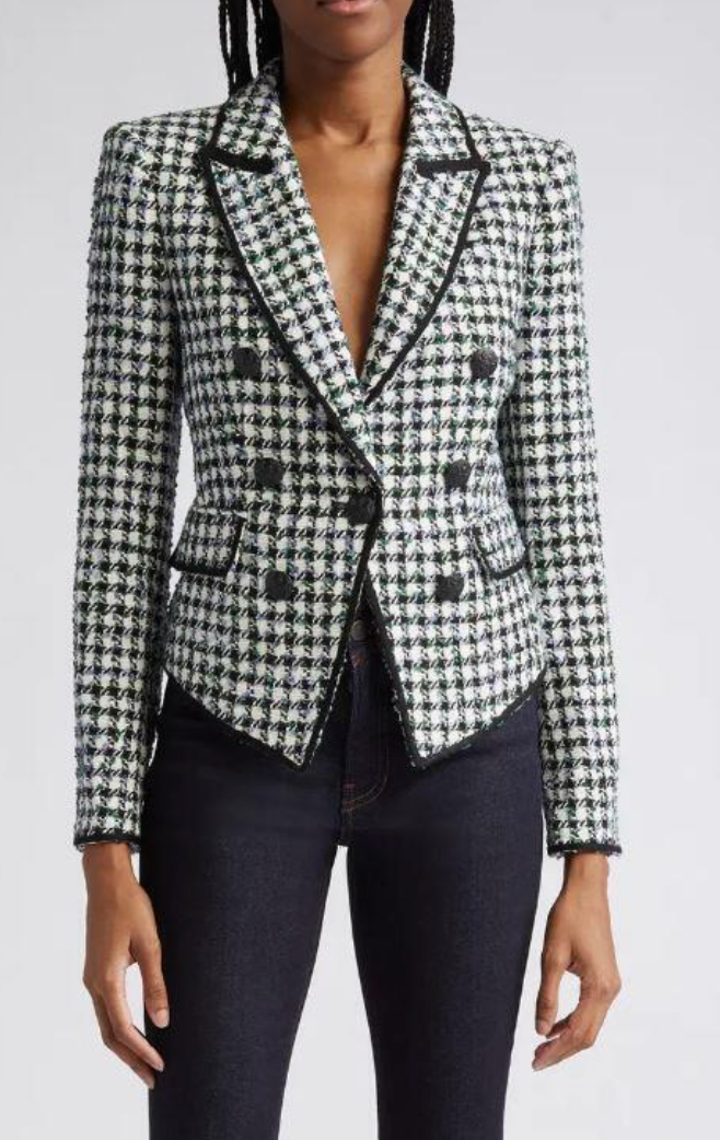 Veronica Beard Diego Tweed Check Dickey Jacket size 2