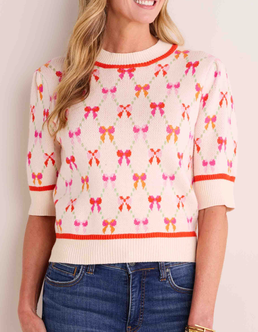 THML Bow Detail Knit Top size S