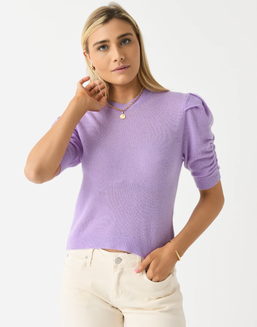 Frame Ruched Sleeve Cashmere Top size XS