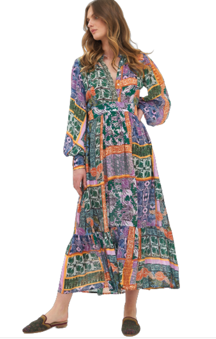 Oliphant Shirt Waist Maxi Dress In Janeiro Lilac size XL