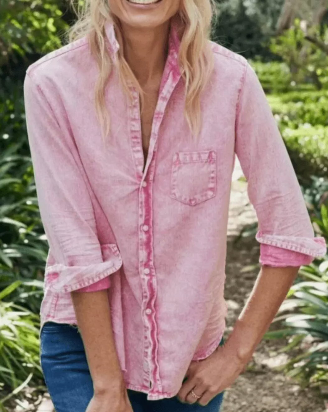 Frank and Eileen Barry Mineral Wash Button Down Shirt size XS