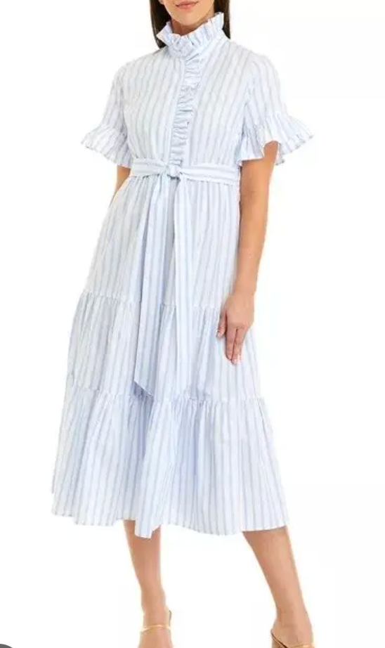 Crown and Ivy Ruffle Button Front Tiered Dress size S