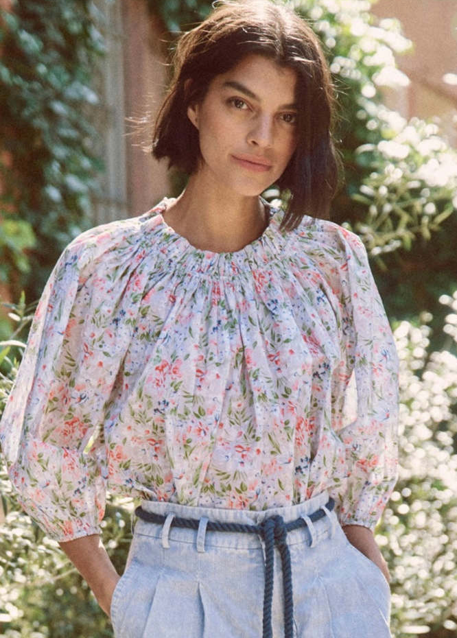 The Great The Prim Floral Off-The-Shoulder Top size 1 S