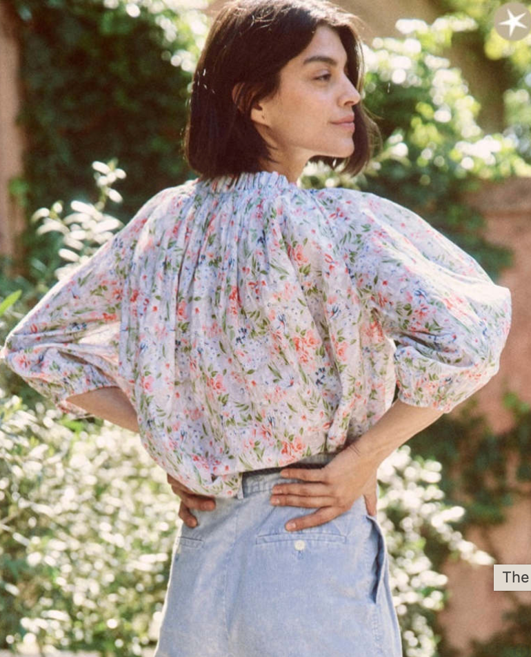 The Great The Prim Floral Off-The-Shoulder Top size 1 S