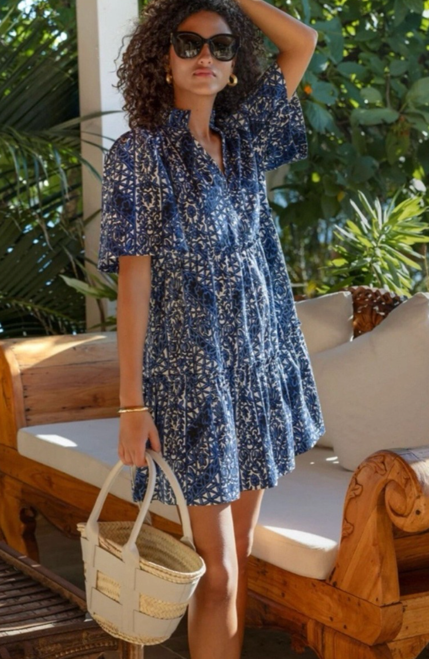 Tuckernuck Montecito Midnights Crawford Dress Blue size XXL