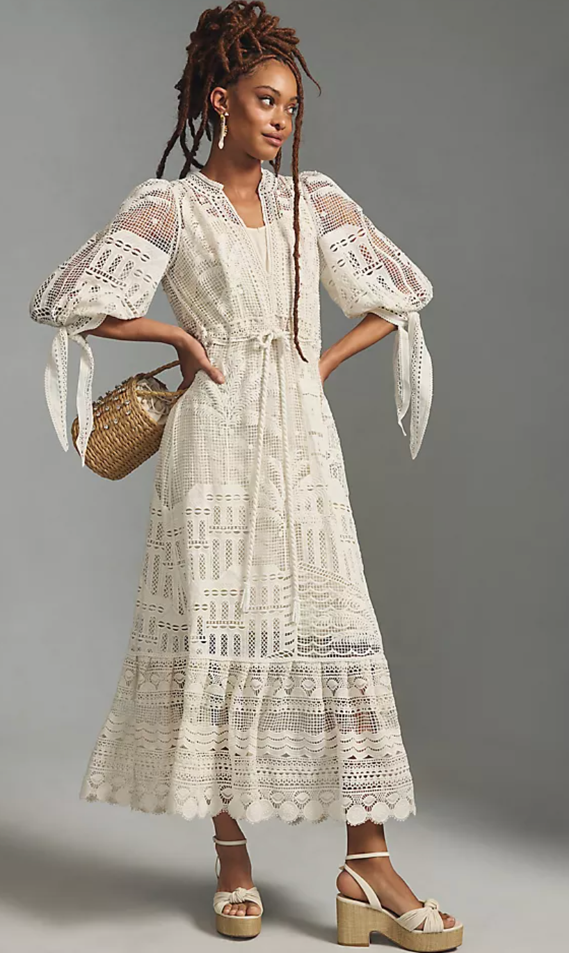 Farm Rio Morada Boa Guipure Dress size M