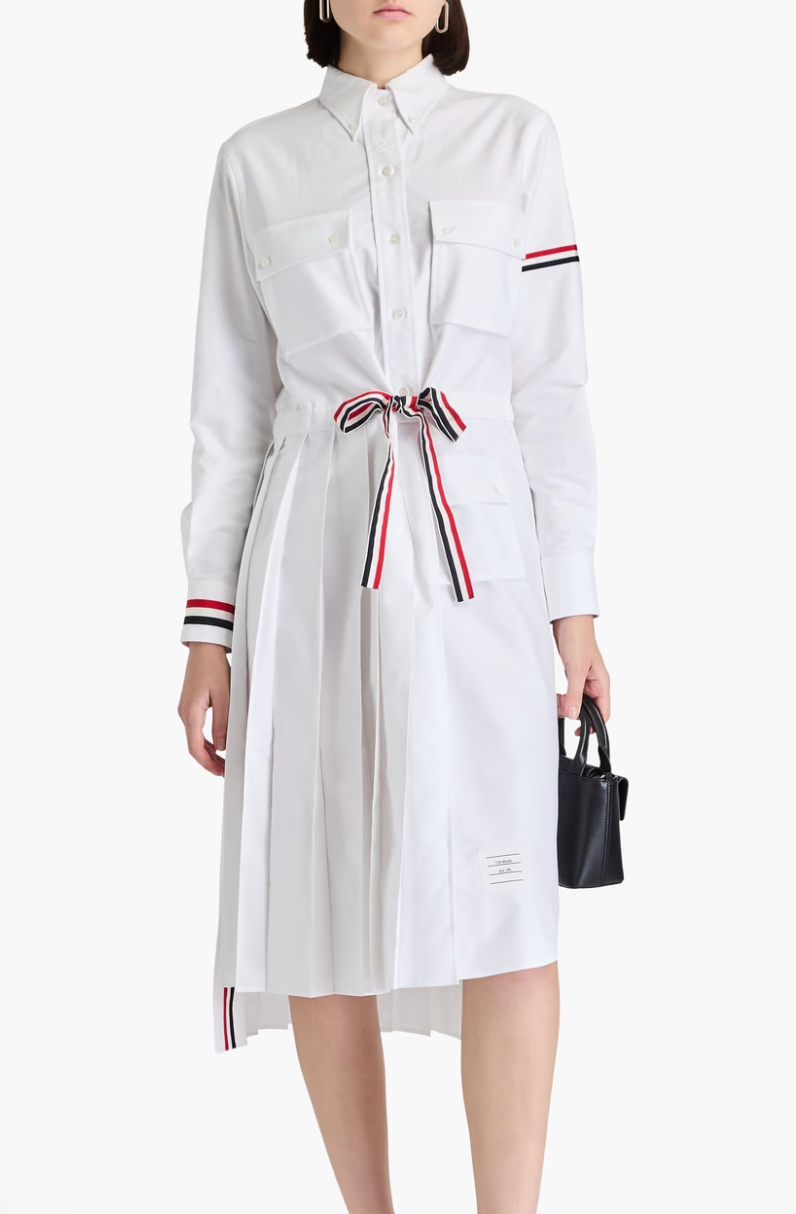 Thom Browne 2-in-1 Norfolk Pleated Shirtdress size 38 - XS/2