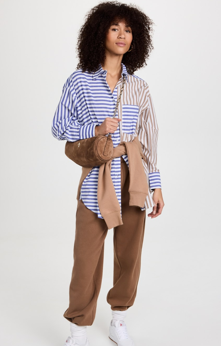 Apice Apart Striped Oversized Button Down size M