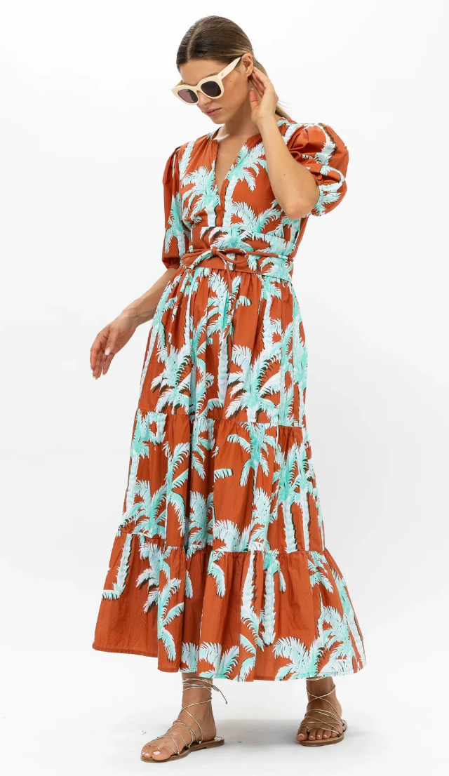 Oliphant Puff Sleeve Maxi Dress size XS