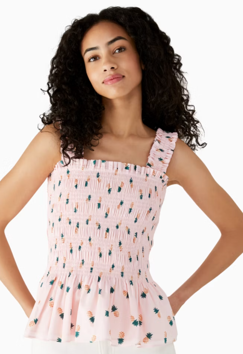 Kate Spade Pink Salt Pineapple Smock Shirt size L