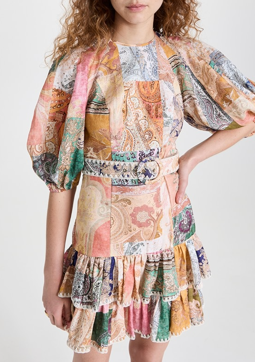 Zimmermann Anneke Ruffle Hem Mini Dress size US 4