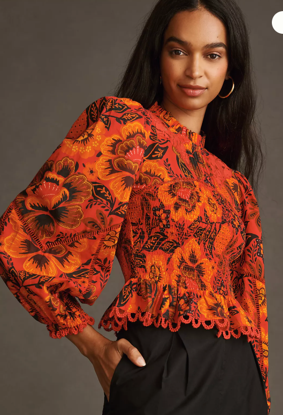 Farm Rio Garden Bloom Blouse size XXS