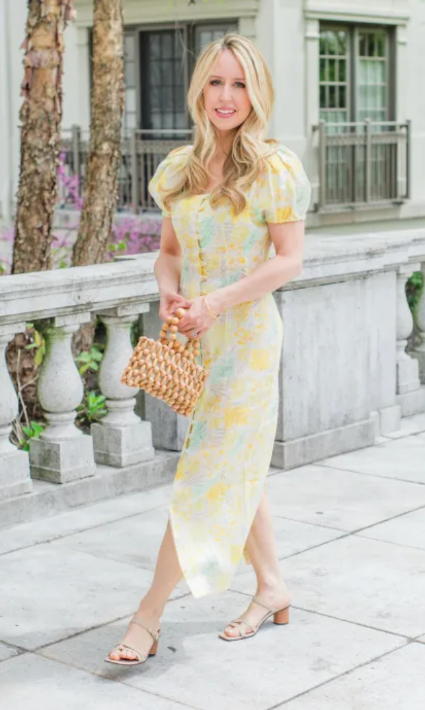 Cult Gaia Charlotte Cotton Linen Blend Dress in Lemonade Multi size S