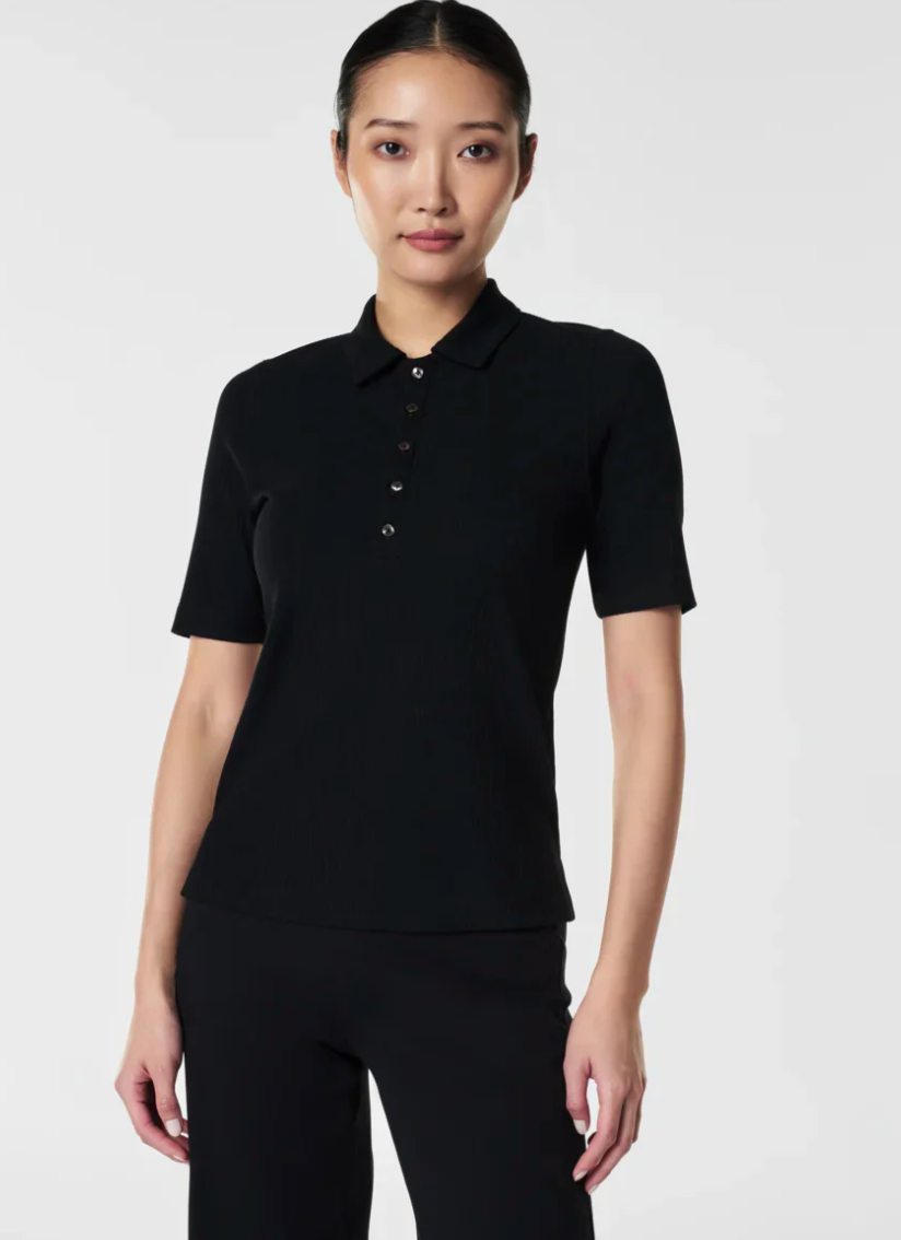 Spanx Rib Polo Top size M