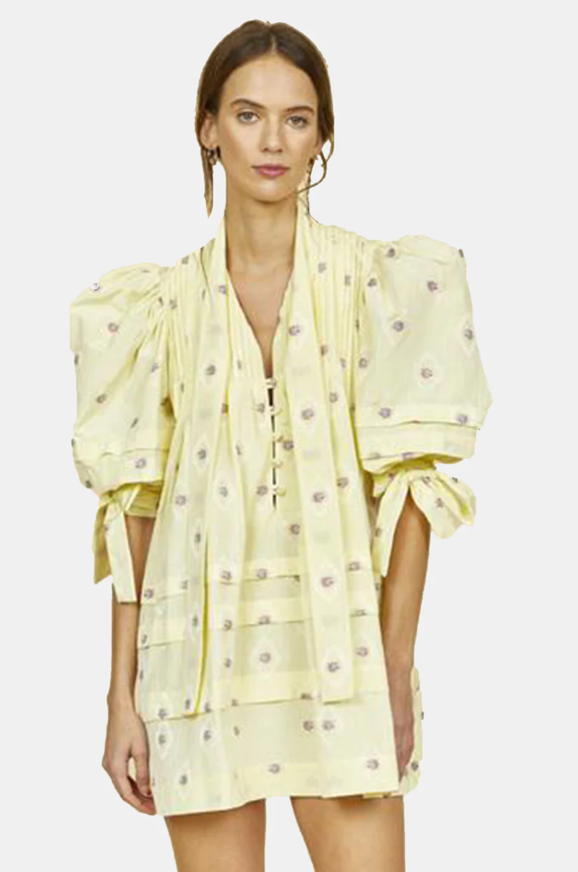 Hunter Bell Yellow Floral Jenkins Dress size XS