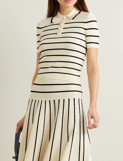 Zimmermann Matchmaker Knit Stripe Polo Pullover Top size US 8