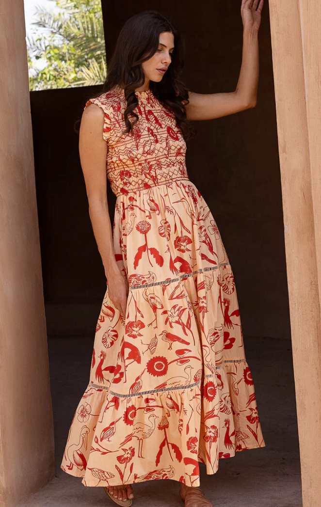 Oliphant Smocked Maxi Dress size XS