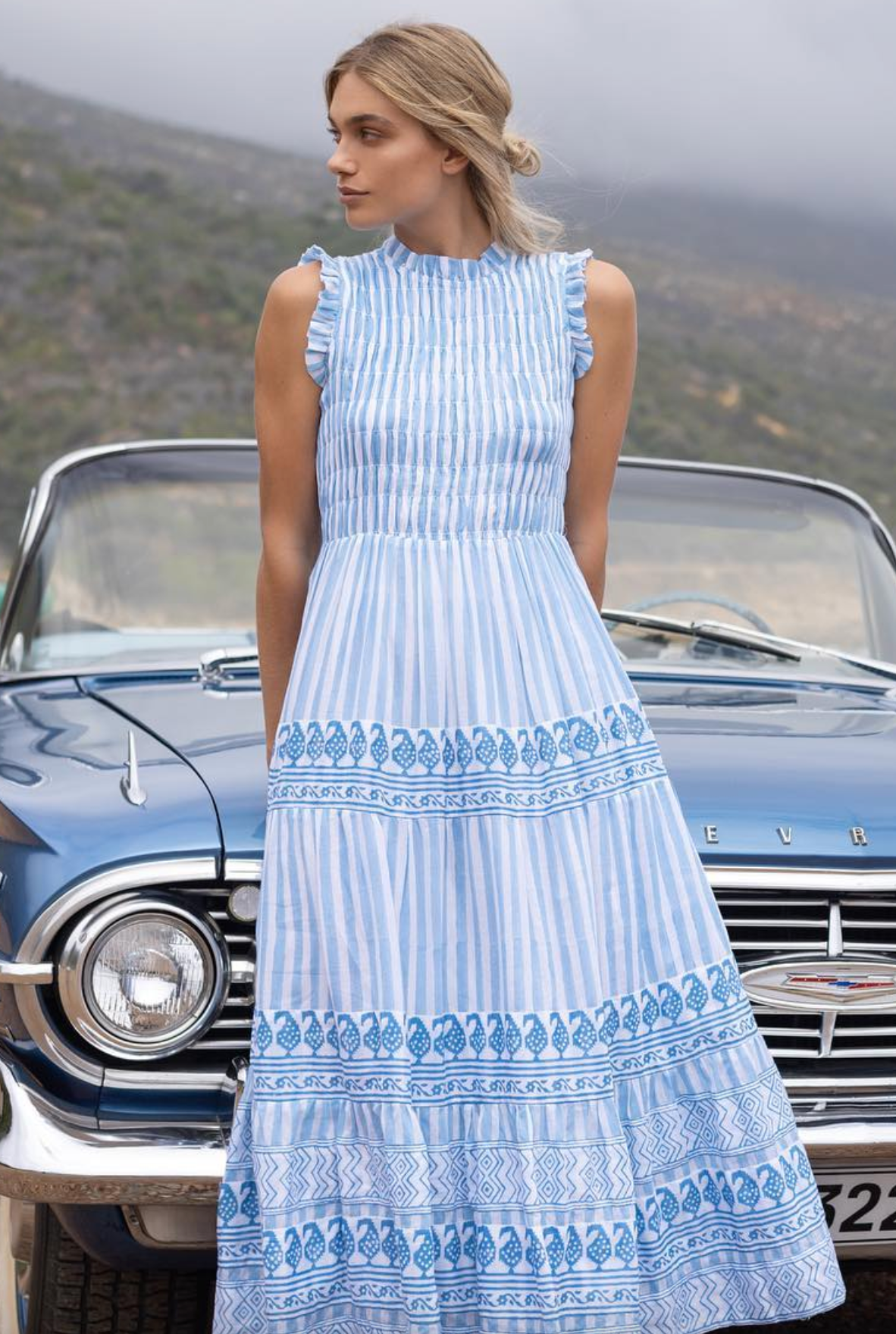Oliphant Smocked Maxi Dress size XS