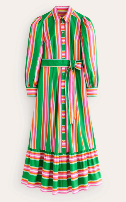 Boden Multicolor Stripe Shirt Dress size 4