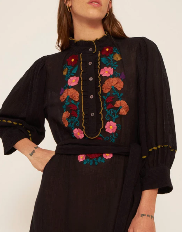 Antik Batik Mathilde Embroidered Blouse size 36/XS