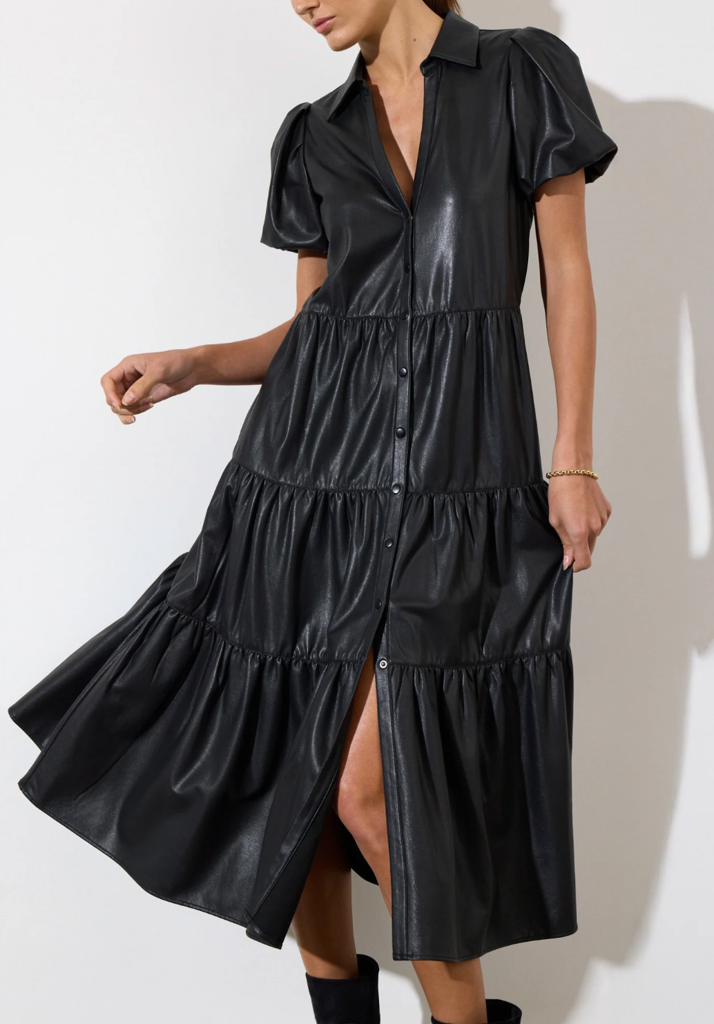 Brochu Walker Faux Leather Havana Dress size L