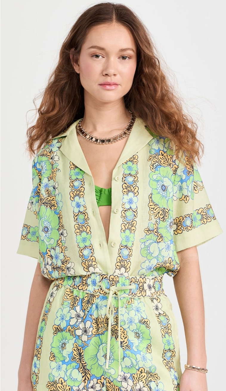 Alemais Velma Oversized Linen Shirt size US 12