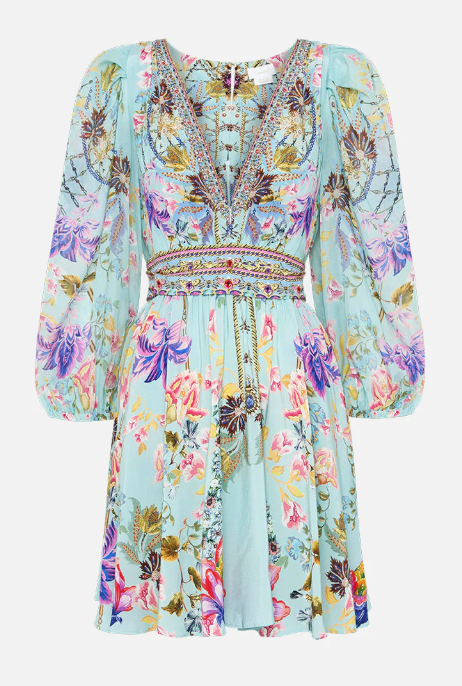 Camilla Blouson Flared Dress Love web size XS