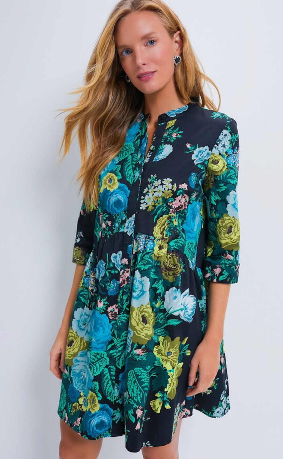 Tuckernuck Verdant Floral Royal Shirt Dress size XXXL