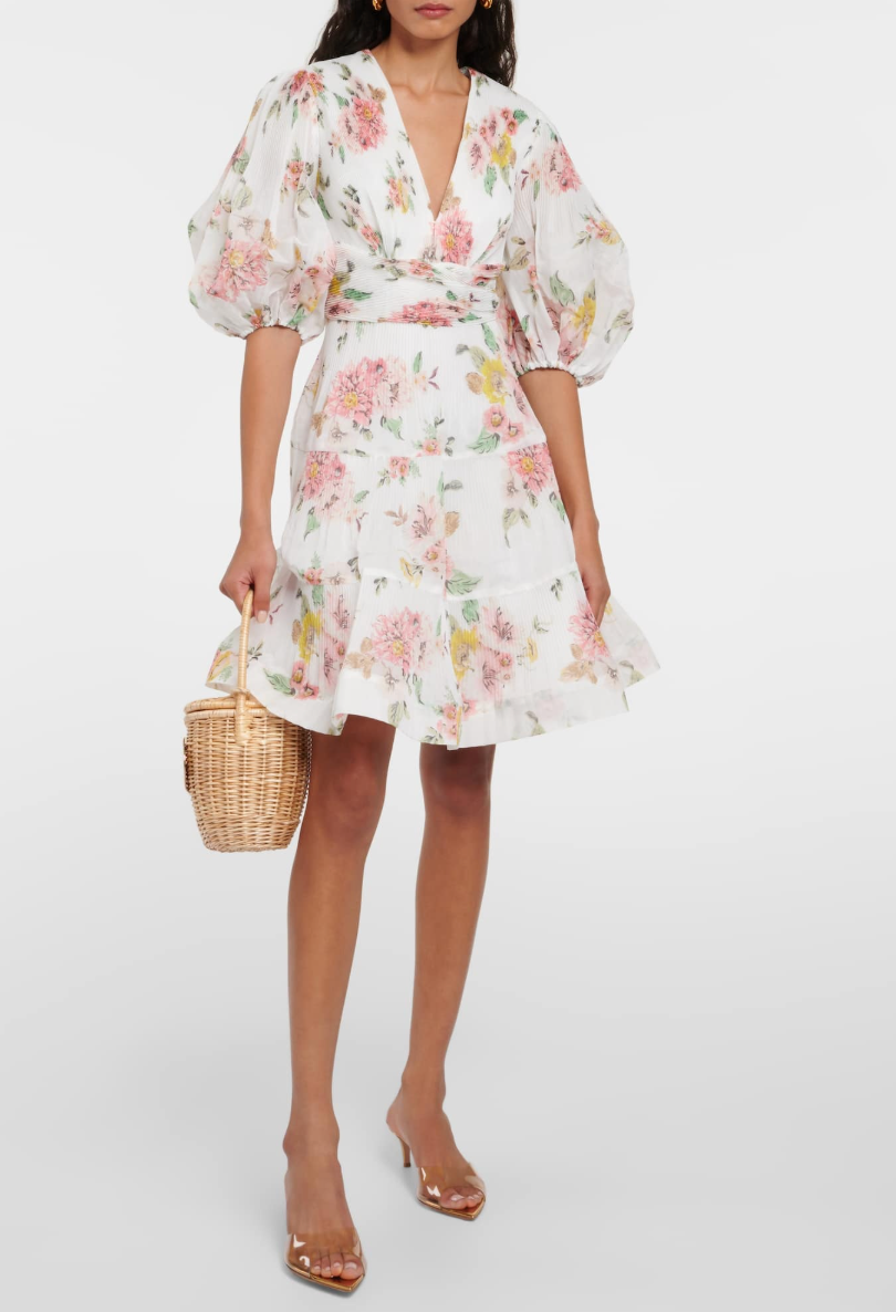 Zimmermann Floral Pleated Mini Dress size US 8