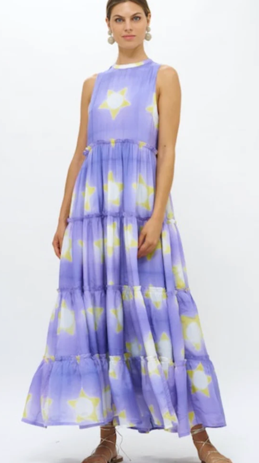 Oliphant Mela Ruffle Tiered Maxi Dress size XS