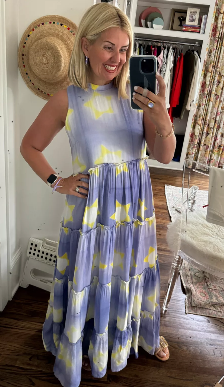 Oliphant Mela Ruffle Tiered Maxi Dress size XS